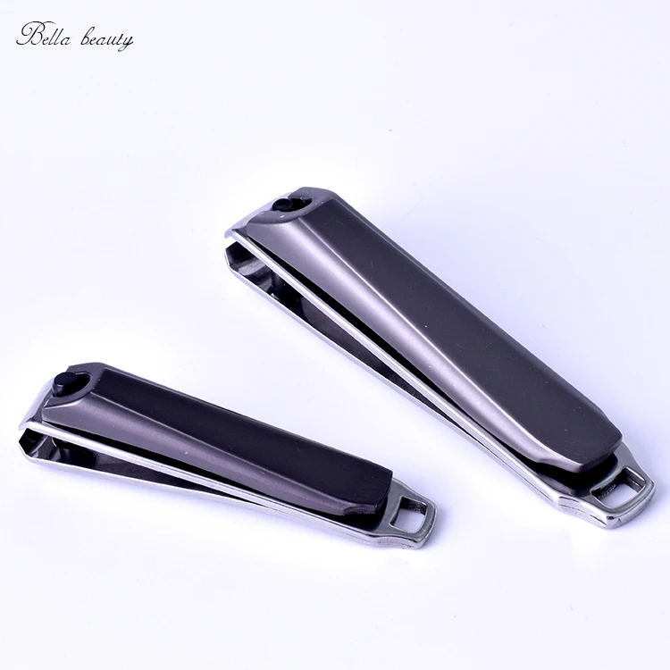 

2 Piece stainless steel manicure care tool black nail cutter set nail clipper with PU pouch, Black,silvery,customized