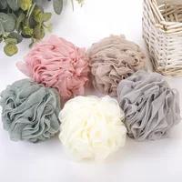 

disposable colorful PE soft plastic mesh shower bath sponge ball