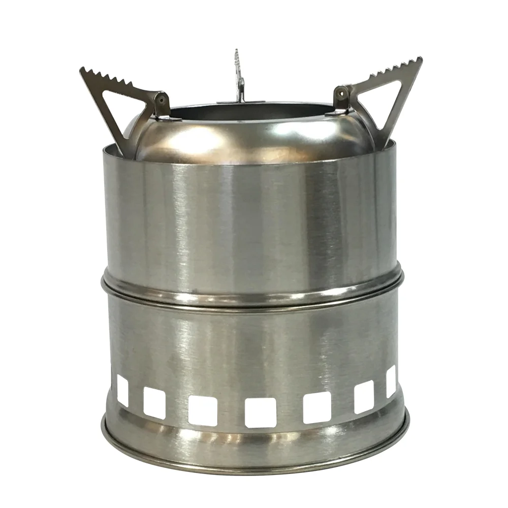 
OUTDOOR MINI WOOD BURNING BACKPACKING LIGHTWEIGHT PORTABLE STAINLESS STEEL CAMPING HIKING FOLDING STOVE 