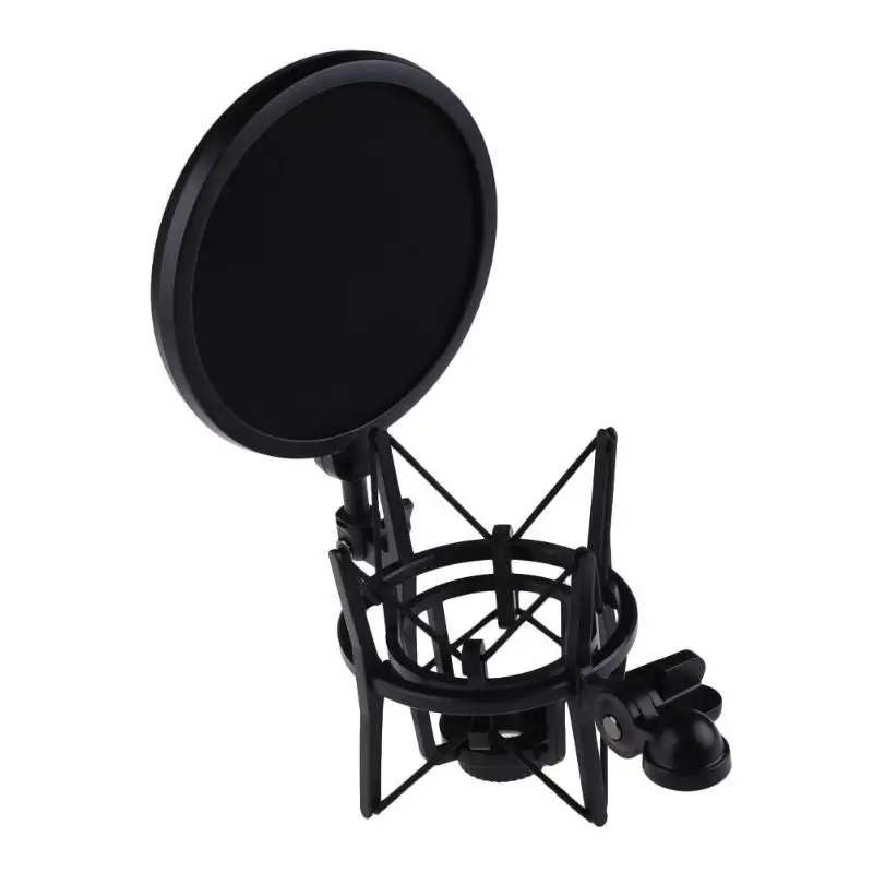 

Free shipping Professional Microphone Shock Mount with Pp Shield Articulating Head Telescoping Height Microphone Holder Stand