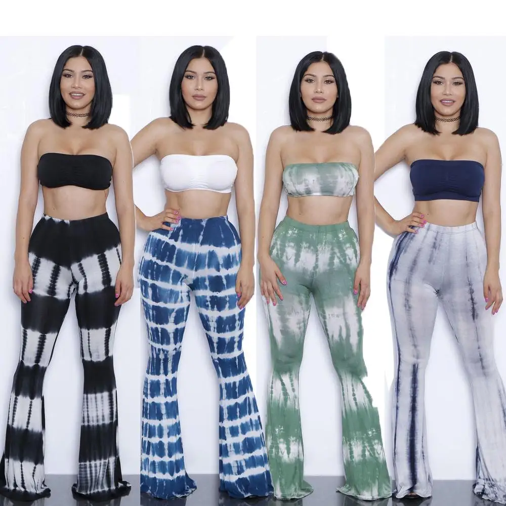 

Women's Tie Dye Two Piece Set Clothing Tube Top Wide Leg Jumpsuit 2 Piece Set Clothing For Women, N/a