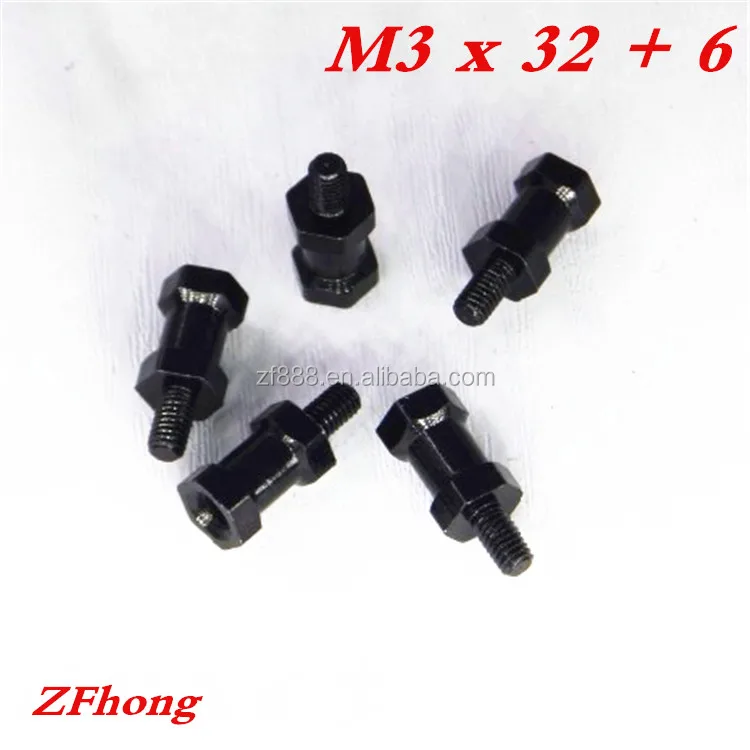 

Wholesale M3 x 32 +6 Male To Female Red or Black Colour Anodized Aluminum Hex Pillar Standoff Spacer For Rc Part