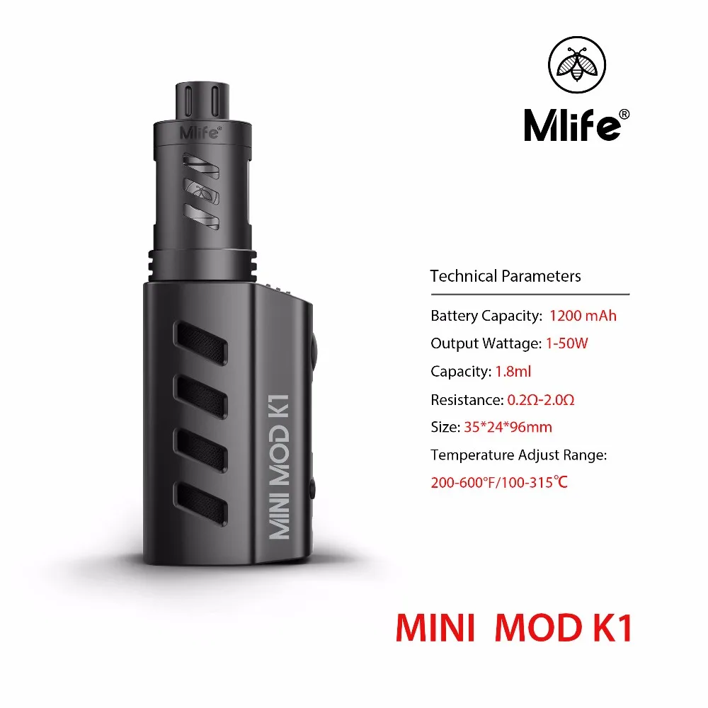 New Design Ecig Starter Kit Mlife Mini Mod K1 Box Mod Kit Hot Selling