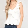 Custom wholesale Ladies casual crop blouses womens going out tops