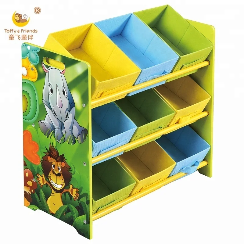 natural wood toy organizer