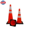 orange reflective pvc black base one-piece flexible traffic cone