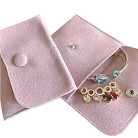 

Hot sale mini pink envelope flap suede jewelry display gift pouch packaging bag