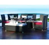New design garden restaurant deep seating chairs wicker dining table sets for sale