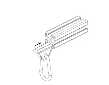 3030 aluminum extrusion T-slot slide spring hook