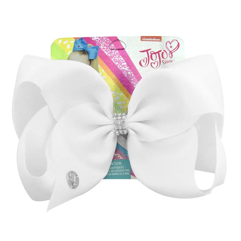 

Chinese Supplier 8Inch Solid Color Jojo Siwa Bows Hair Clips For Girls With Paper Card For Sale, Picture