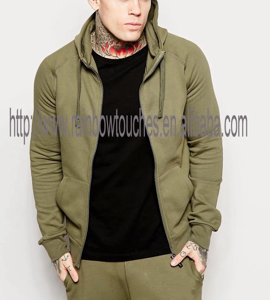 khaki zip hoodie