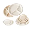 Eco friendly Biodegradable Sugarcane Bagasse Divided Dishes Disposable Paper Pulp Plates