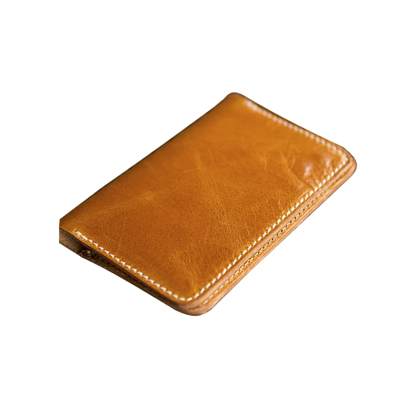 
without machine stitch genuine leather passport wallet 