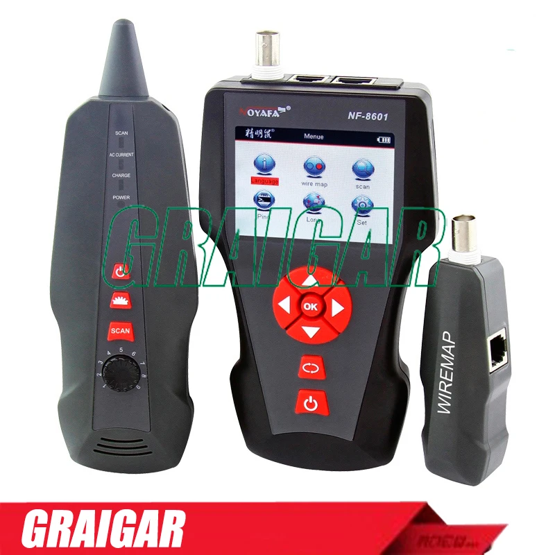 Network Wire Tracker Cable Tester RJ45 RJ11 BNC POE PING NF-8601