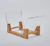Eco-Friendly Bamboo with Acrylic Vinyl Record Display Stand Storage Rack