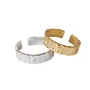 Adjustable Wide Band Men Silver Ring 925 Sterling Silver Hammered Textured Cuff Ring