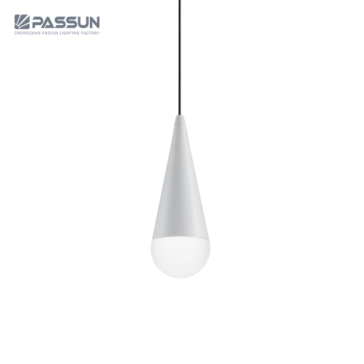 steel plus acrylic decorative water drop shaped led ball pendant light