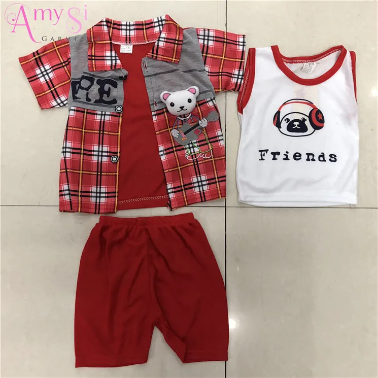 

1.76 USD BT027 Summer cotton cartoon bear 3 pcs kids Casual Wear Outfits, Casual Child Clothes, Boys Wear Set, Mixed color as picture