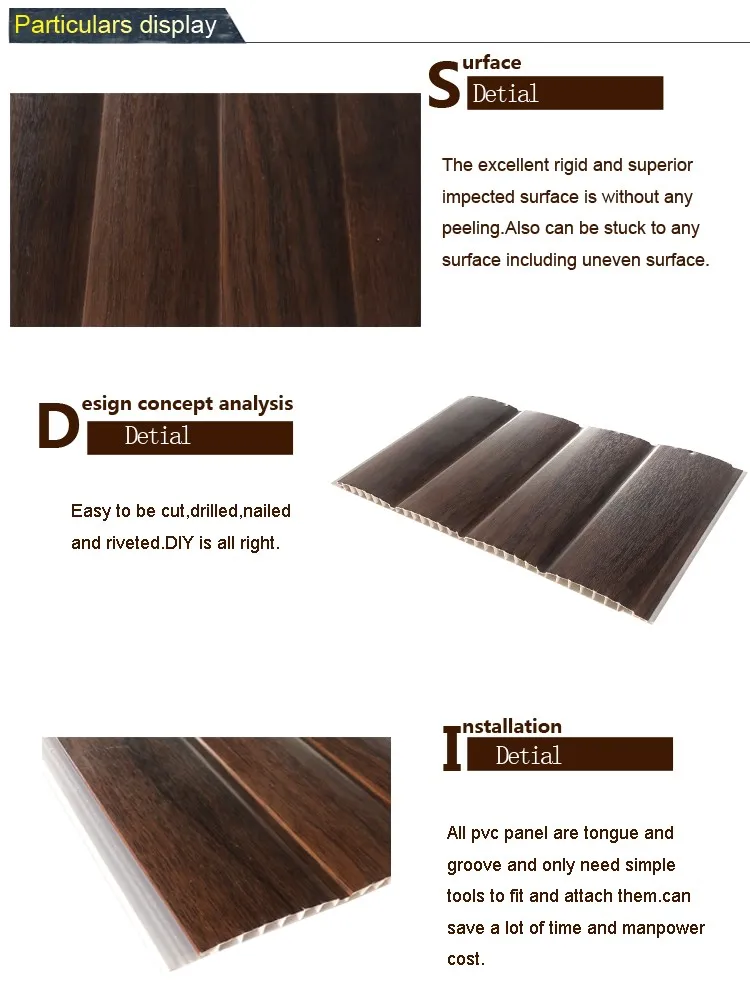 Plastic Resin Raw Material Textured Decorative Ceiling Tiles T G