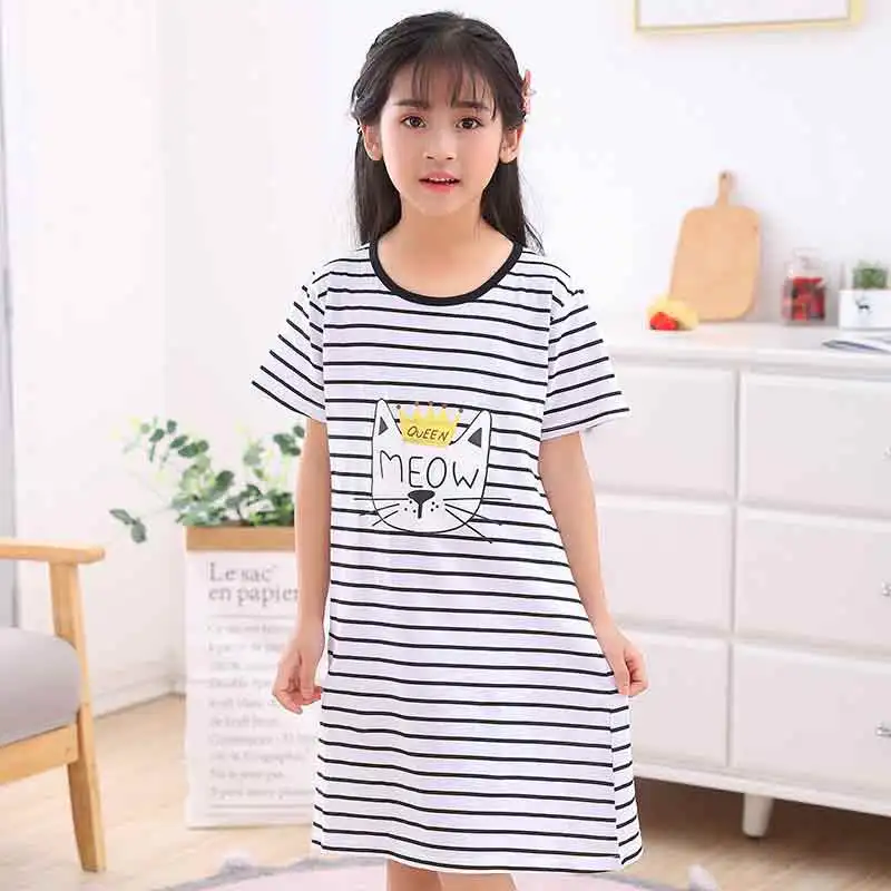 

Soft Kids Clothing Striped Short Sleeve Baby Girls Toddler Dress Fashion Sleepwear, 39 colors to choose