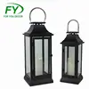 ML-2847 Two Different Size Hot selling new arrive Decorative Matt Black Metal Lantern