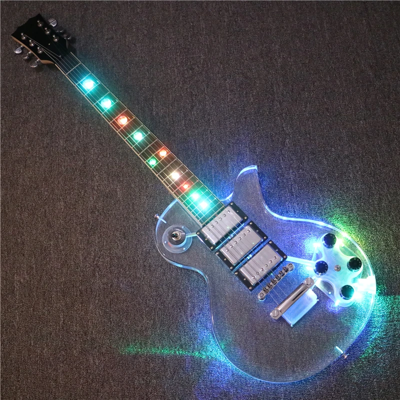 

Afanti Music Acrylic Body Electric guitar with Changing LED lights (PAG-102)