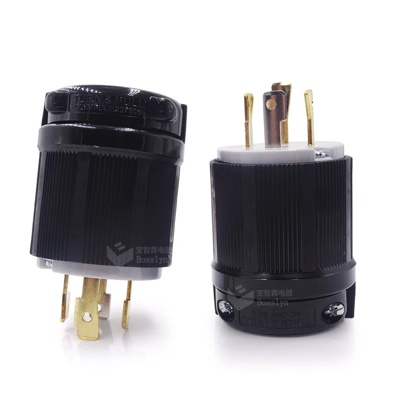 NEMA L14-30P 30 Amp 125//250 Volt Twist Lock Male Plug USA 3 Pole Industrial Plug
