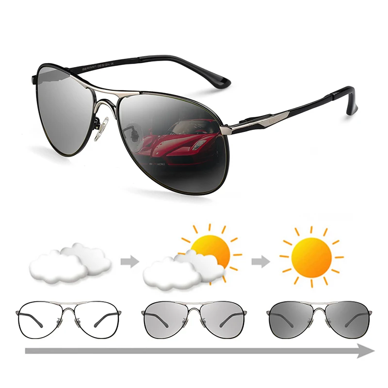 

Bertha Stainless Frame Driving Sunglasses Polarized Sun Glass Photochromic Sunglass For Men