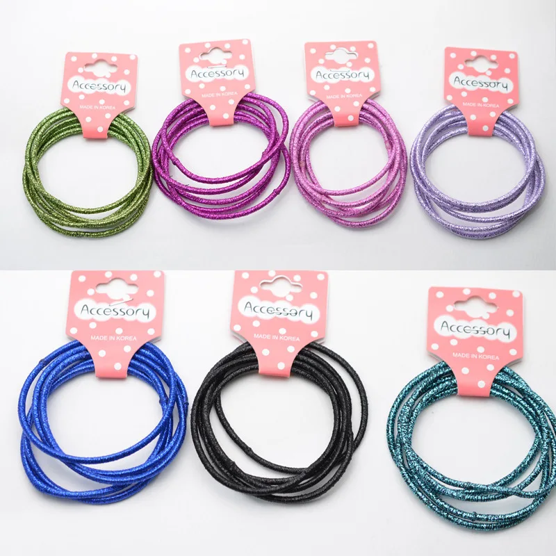 4mm Colored Metallic Glitter Elastic Hair Tie Wholesale Elastic Hair