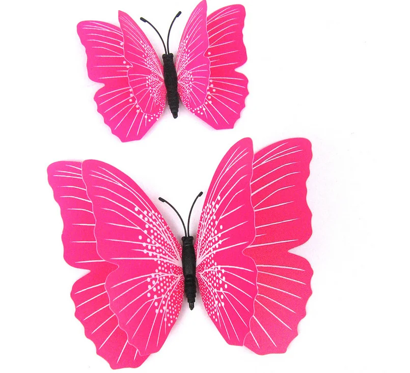 5 warna 2 lays 3d kupu-kupu bentuk dekorasi kamar stiker 