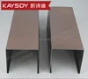 Guangzhou U shape wood grain suspended baffle aluminum ceiling for hallway