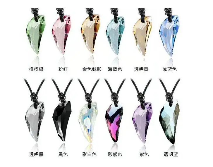 crystal wolf tooth pendant necklace black Alibaba