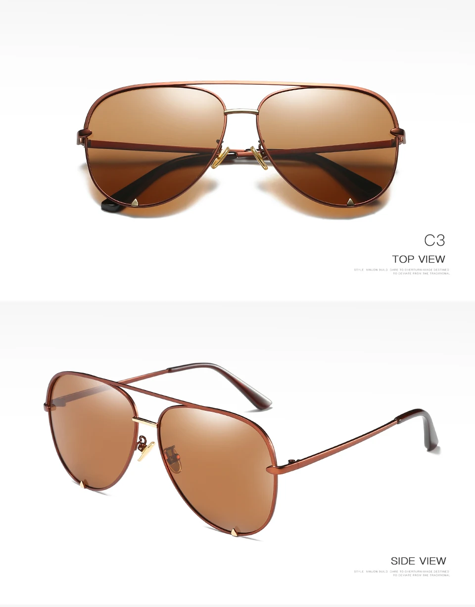 M344 Bulk Handmade Fashion Square Metal Temple Sun Glasses Private