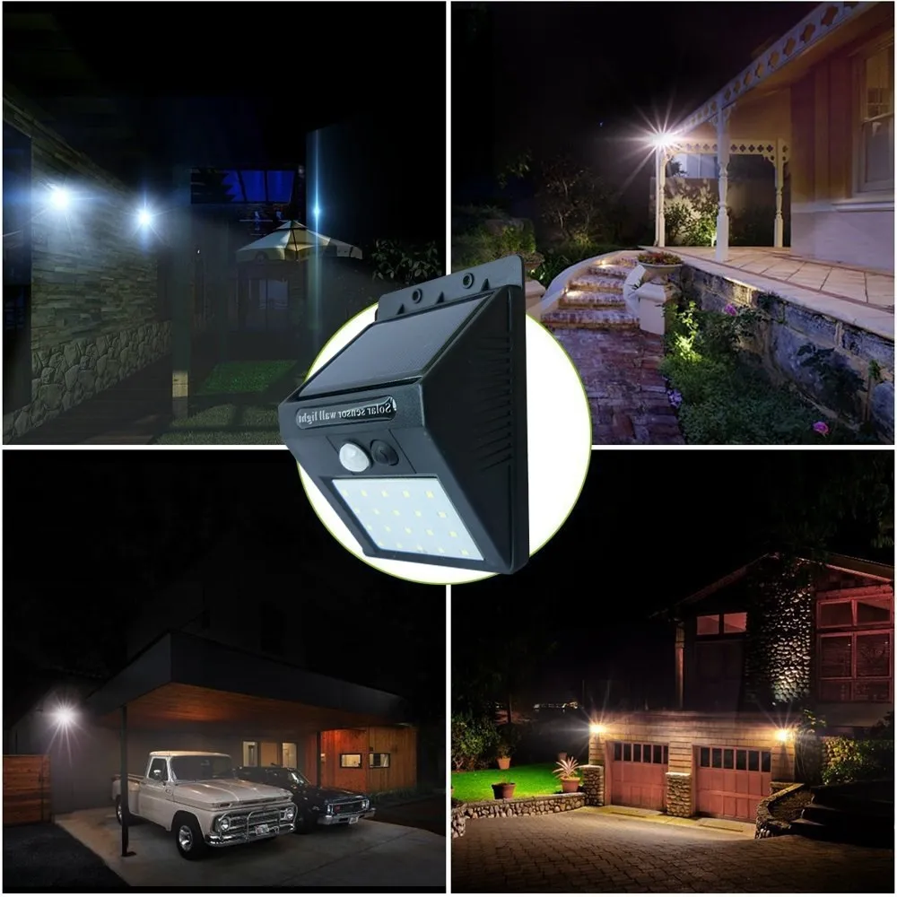20 LED Outdoor Wireless Waterproof Motion Sensor Solar Light for Garden