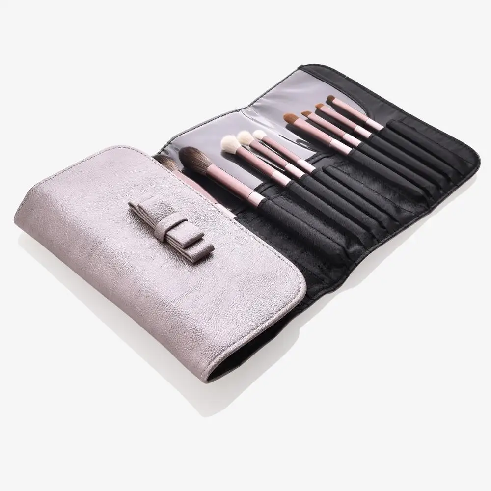 

Makeup Brush Bag Rolling Case Pouch Holder 15 Pockets Cosmetics Bag, Pink