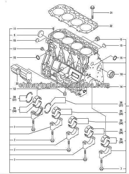 Main Bearing 129150-02800 129150-02801 for Yanmar 4TNE84 Komatsu 4D84E Engine 