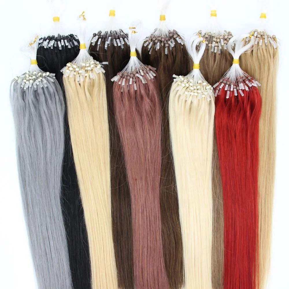 

14-26inch 100s Cheap Easy Loop/Micro Ring Beads Remy Human Hair Extensions Ombre Hair Straight in Stock