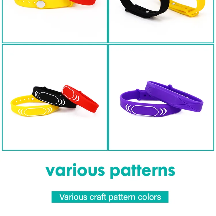 Custom shape Programmable silicone wristband smart chip rfid wristband nfc bracelet