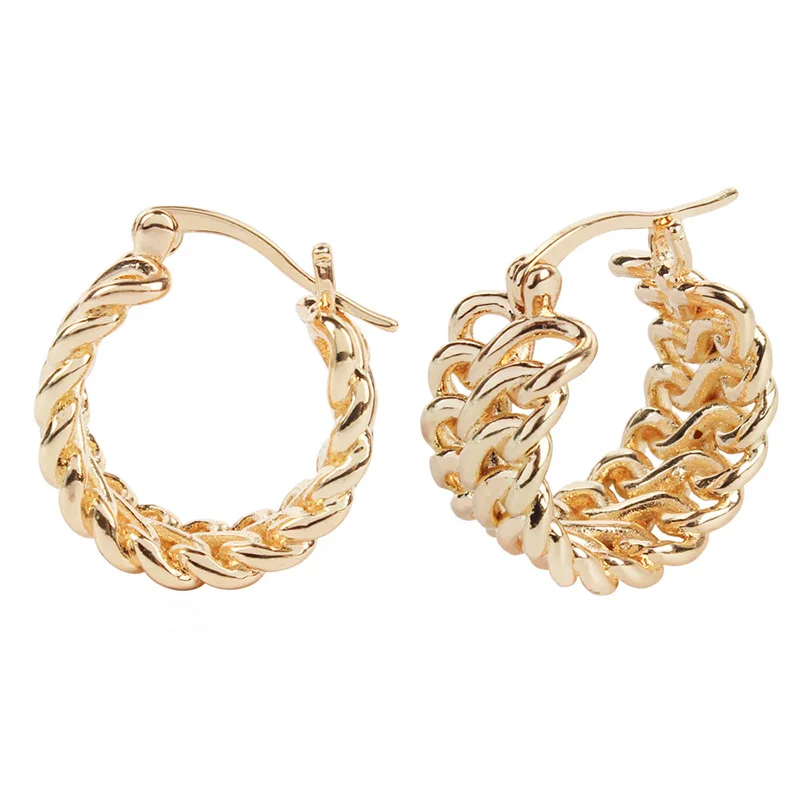 

2019 Women style changeable big hoop gold earrings Solid 14k gold jewelry gold earrings design with price drop earrings