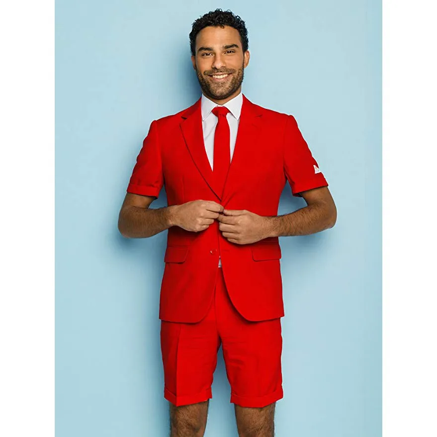 red suit with shorts