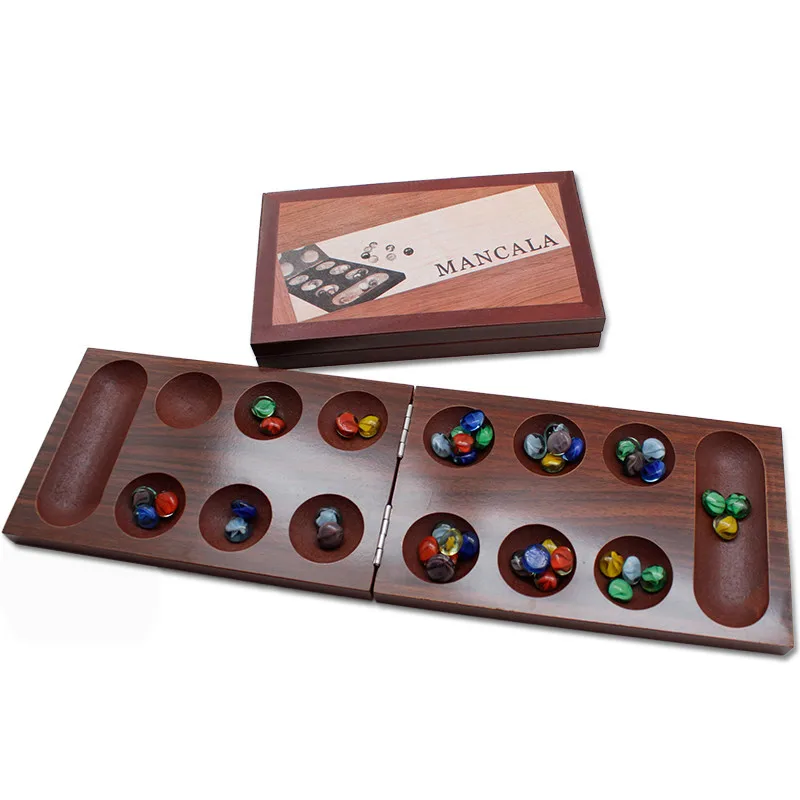

Wooden Classic Strategy Game Folding Mancala Board Game, Any color available