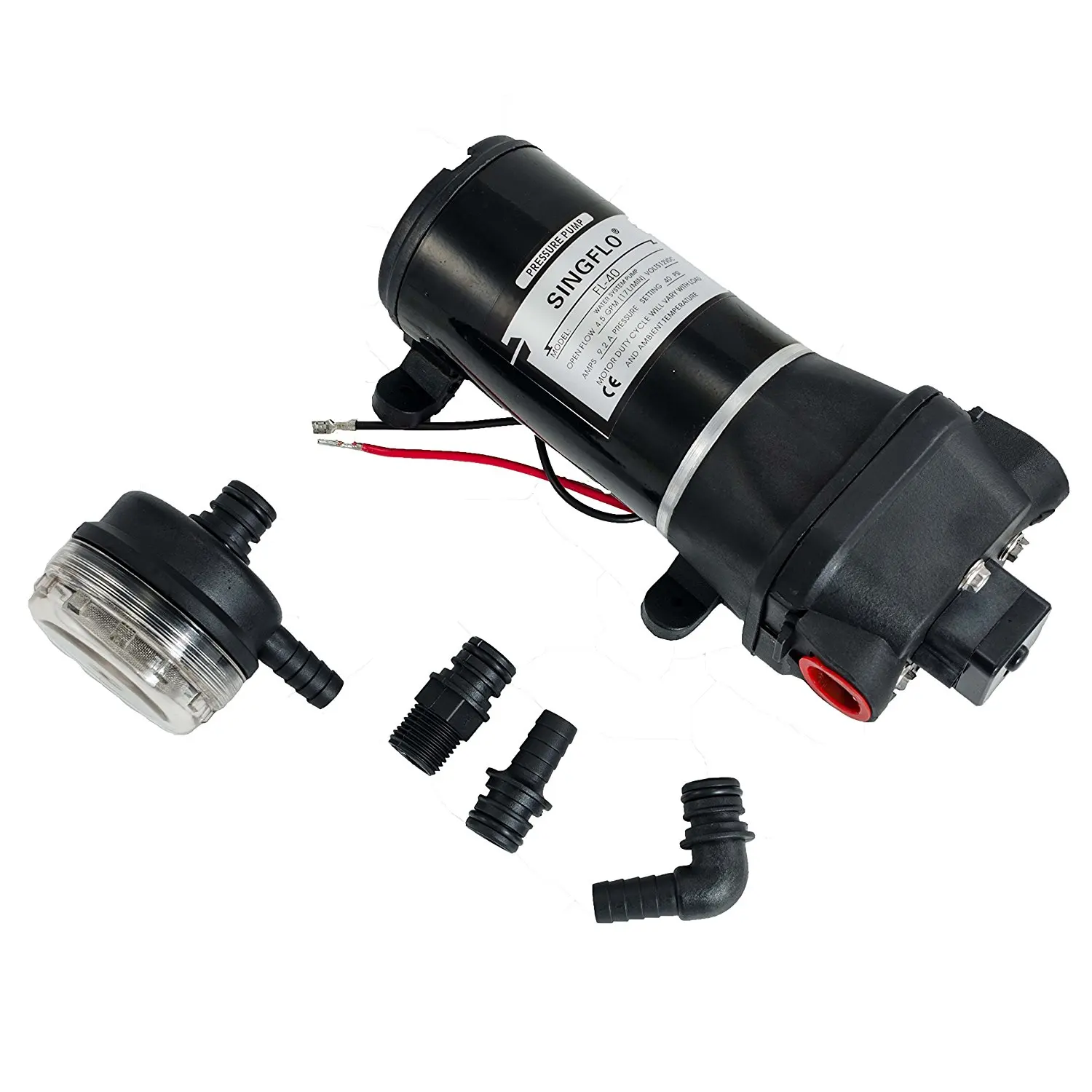 FloJet Heavy Duty Deck Wash Pump 40psi//4.5GPM//12V 04325143A
