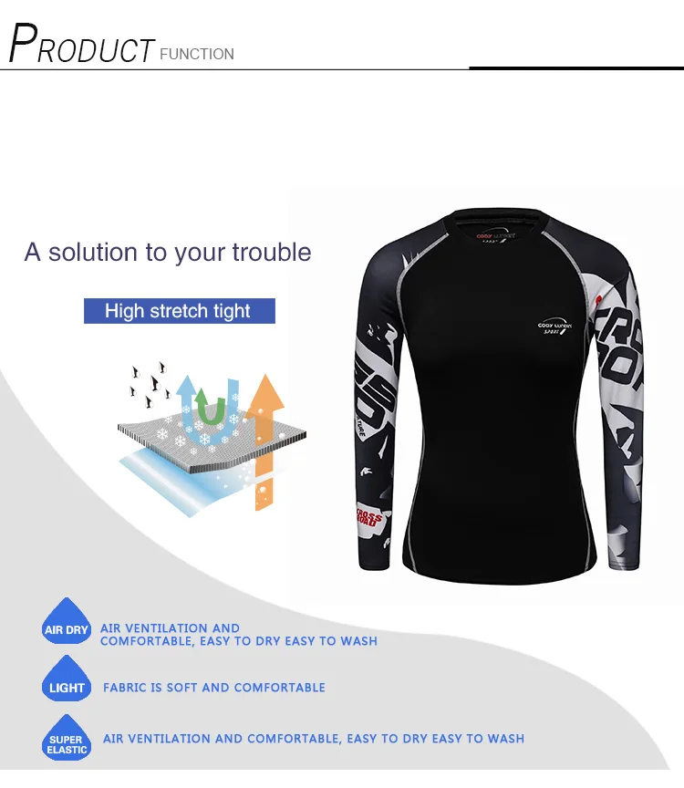 Custom Sublimated Long Rash Guard Women Tattoo Printed Sports Thermal Compression shirts