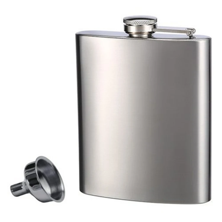 

Custom Logo 10oz Glass Bottle Whiskey Stainless Steel Cylinder Metal Hip Flask Set