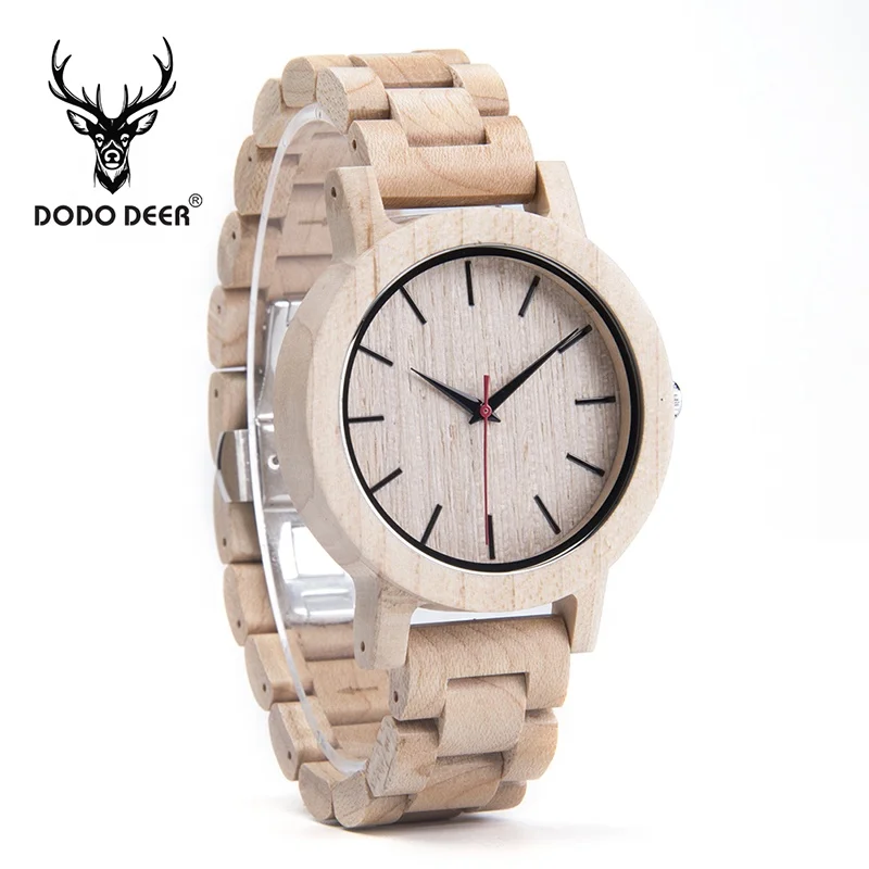 

2020 DODO DEER Wholesale Maple Wood Quartz Men Wristwatch OEM Your Logo Wood Watch OEM for Men Drop Shipping Clock