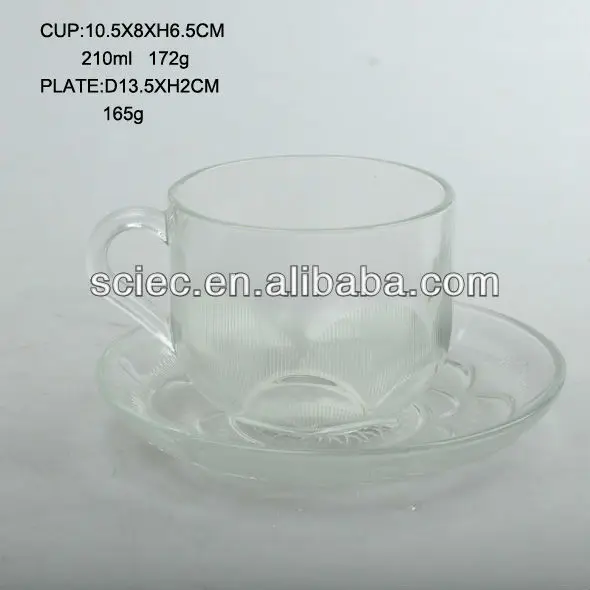 glass mug and saucer