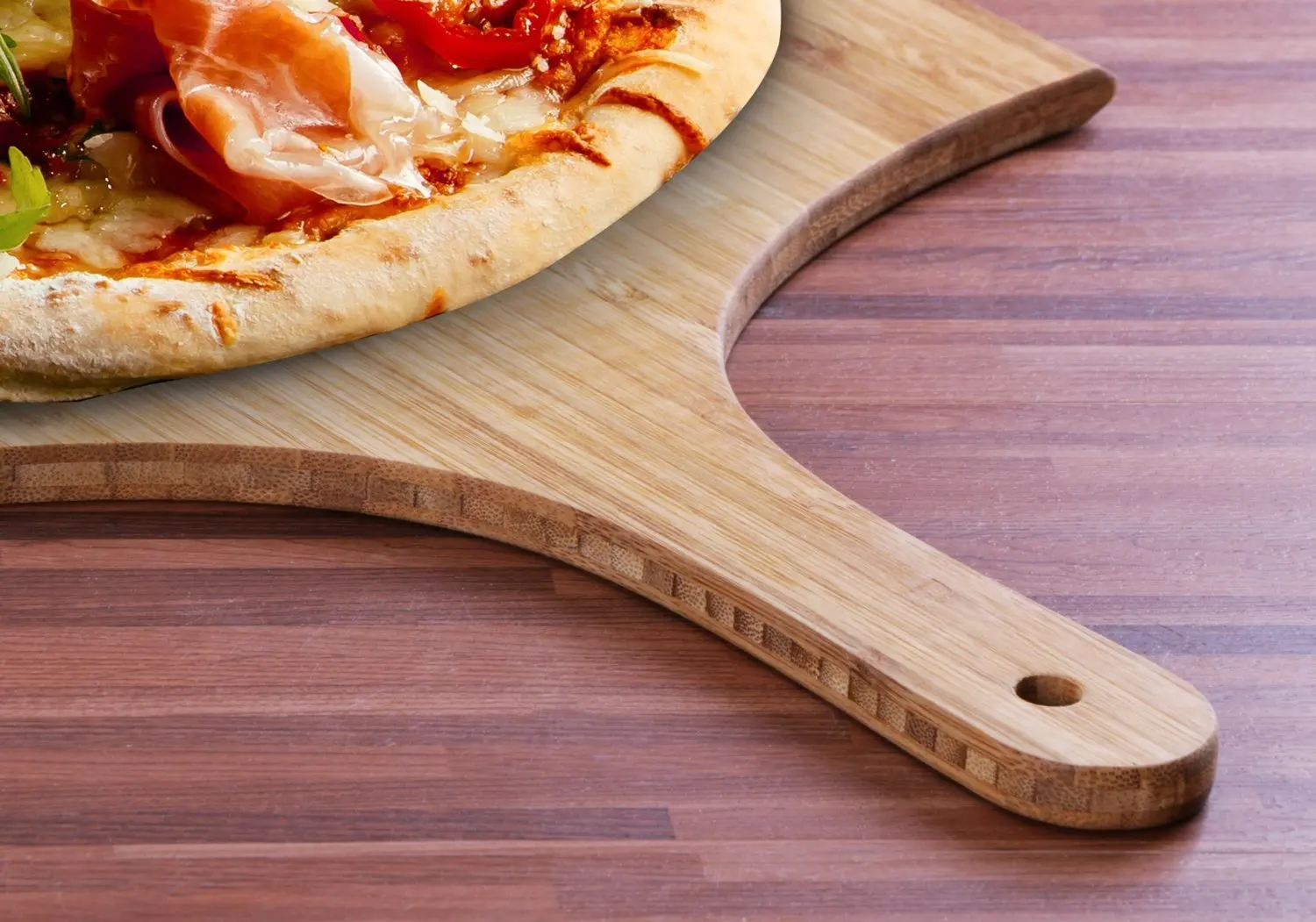 Bamboo Wood Pizza Peel Wide Handle Paddle For Homemade Pizza And Bread