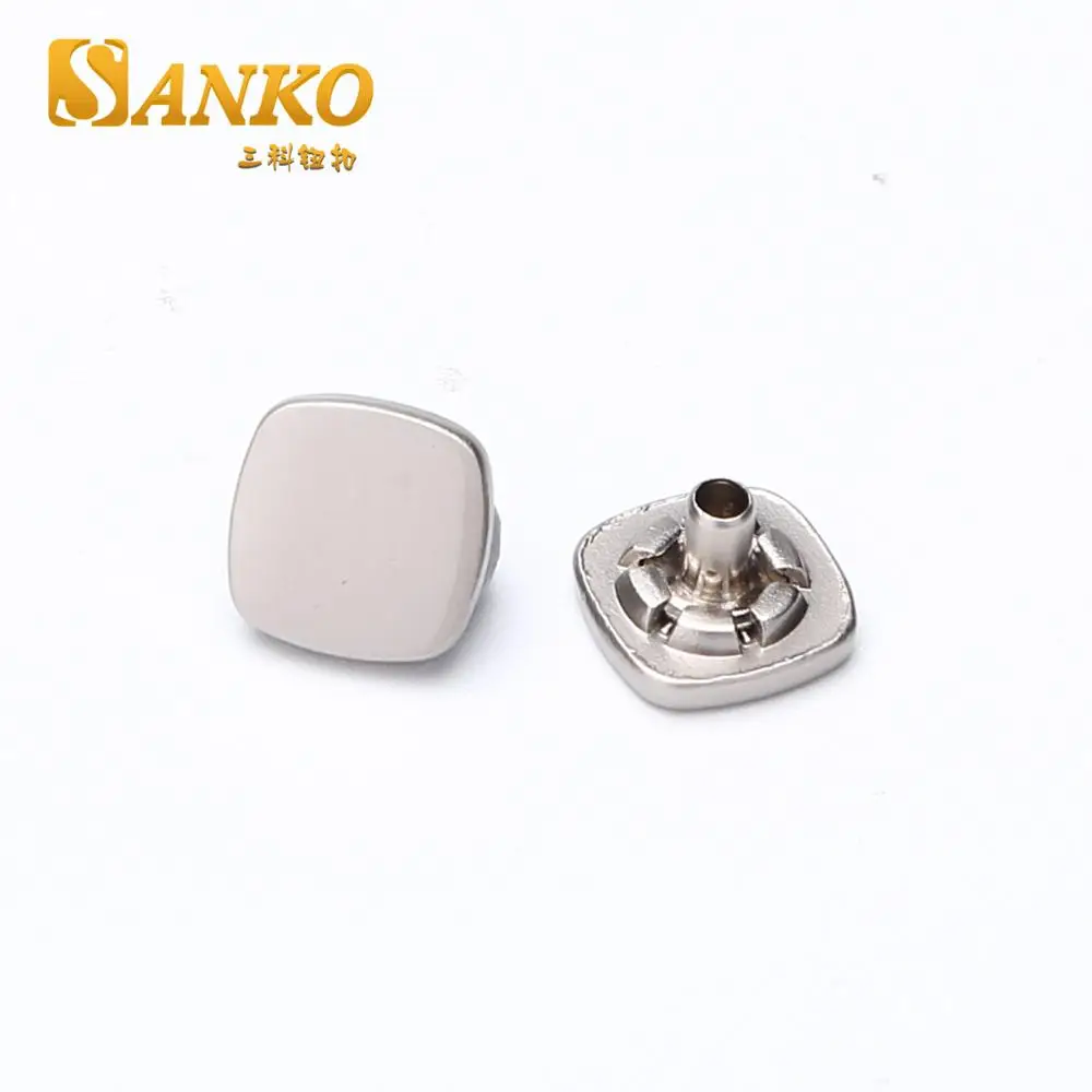 

Luxury high polished Pearl Nickel color square metal snap button