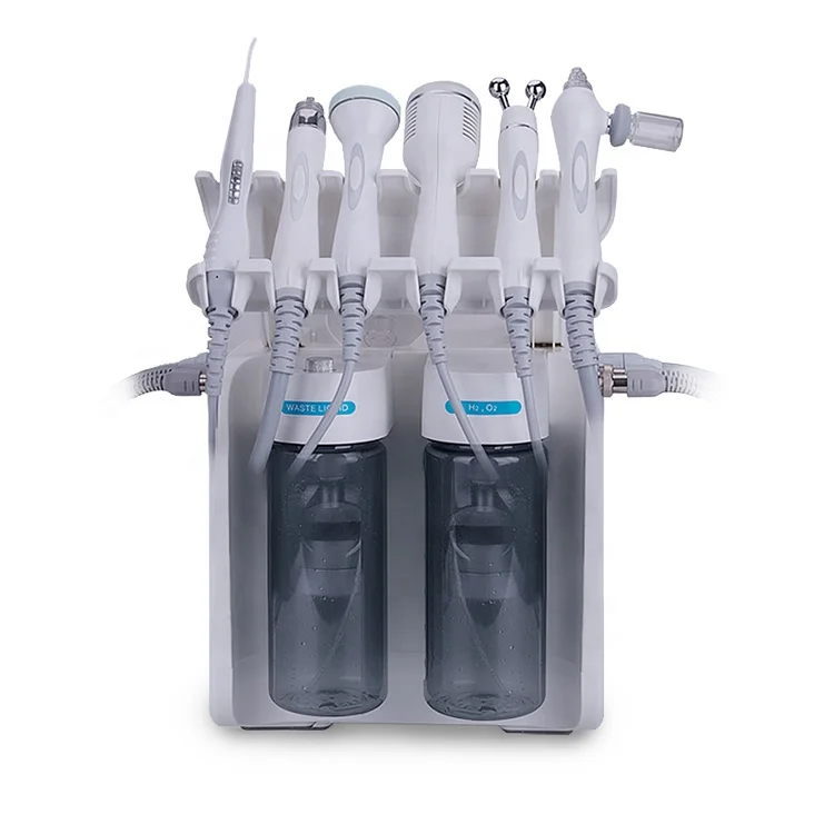 

New 2019 Trending Product 6 in 1 Hydro Dermabrasion Aqua Peel Hydrogen Facial Machine For Face Cleaning Lifting, White