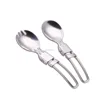 Portable folding 304 stainless steel spoon for outdoor activities